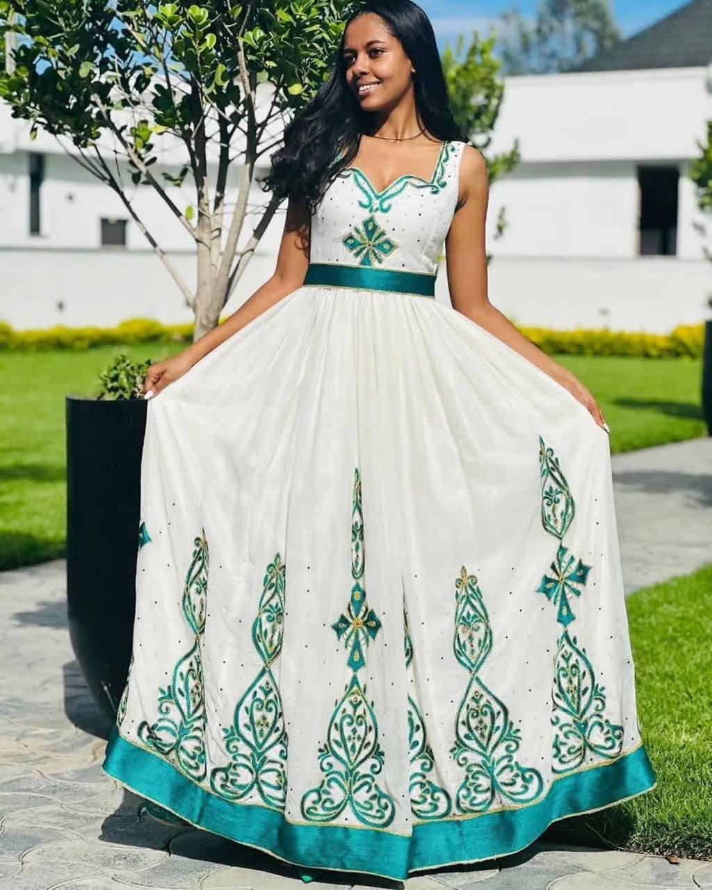 Custom Made Zuria Cultural Habesha Kemis for Women, Menen Eritrean & Ethiopian Traditional Dress