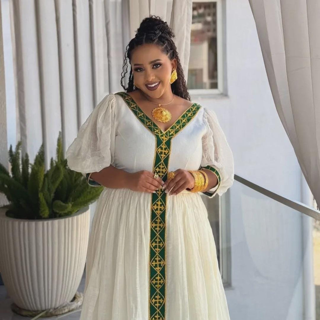 Ethiopian Dress For Women, Ethiopia Saba Kemis, Eritrea Zuria Handmade Clothing, New Habesha Cultural Traditional Design Gift