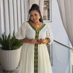 Ethiopian Dress For Women, Ethiopia Saba Kemis, Eritrea Zuria Handmade Clothing, New Habesha Cultural Traditional Design Gift