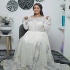 Cultural Habesha Kemis for Women, White Tilet Eritrean & Ethiopian Traditional Church Dress