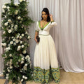 Custom Made Habesha Kemis, New Handwoven Eritrean & Ethiopian Traditional Zuria, Habesha Cultural Embroidery Clothing for Women Dress