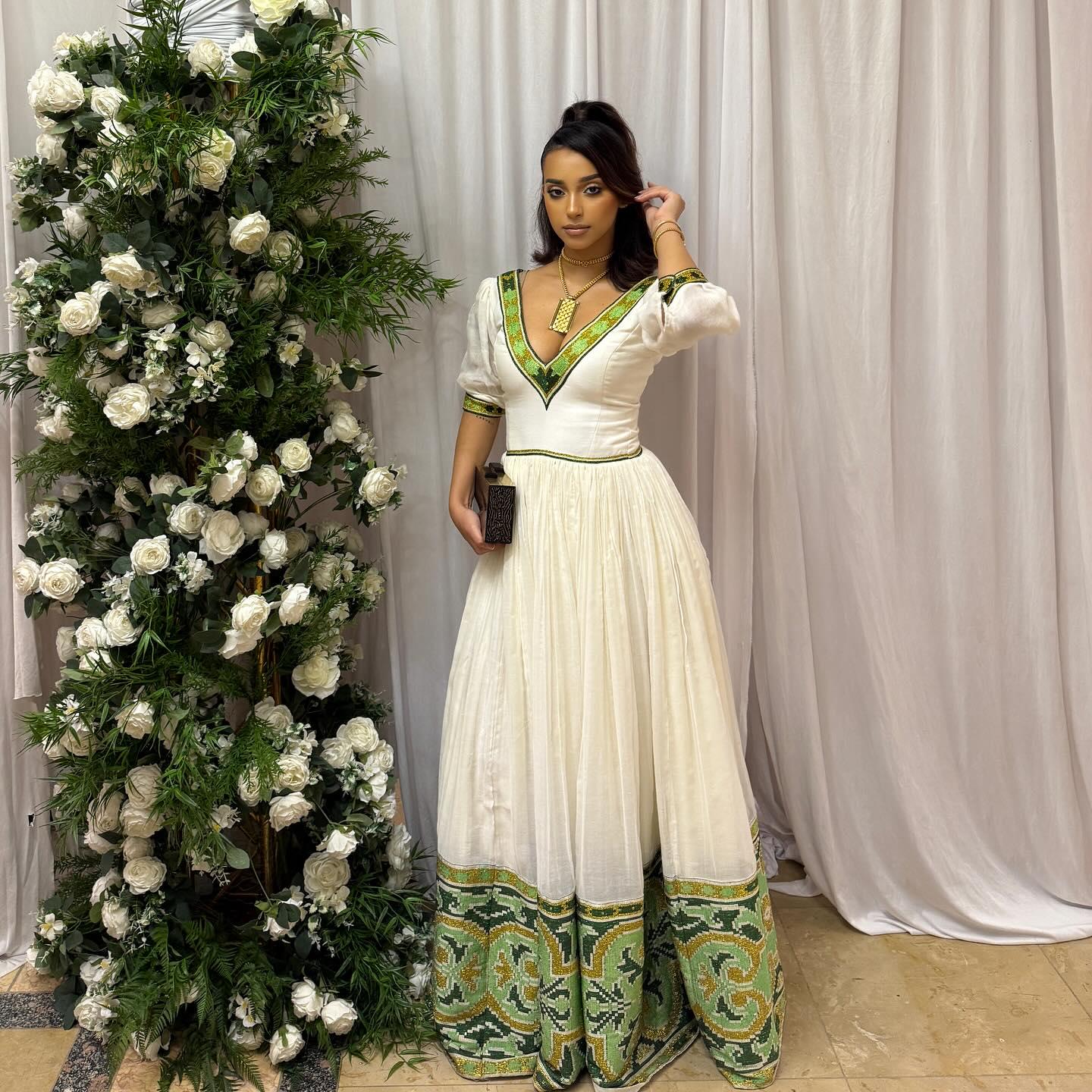 Custom Made Habesha Kemis, New Handwoven Eritrean & Ethiopian Traditional Zuria, Habesha Cultural Embroidery Clothing for Women Dress