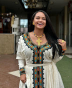 Habesha clothing,New Tilet Eritrean and Ethiopian Traditional Wedding Attire, Custom Made Habesha Fashion