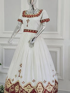 Habesha Cultural Wedding Dress, New red Tilet Eritrean and Ethiopian Traditional Attire, Custom Made Habesha Fashion