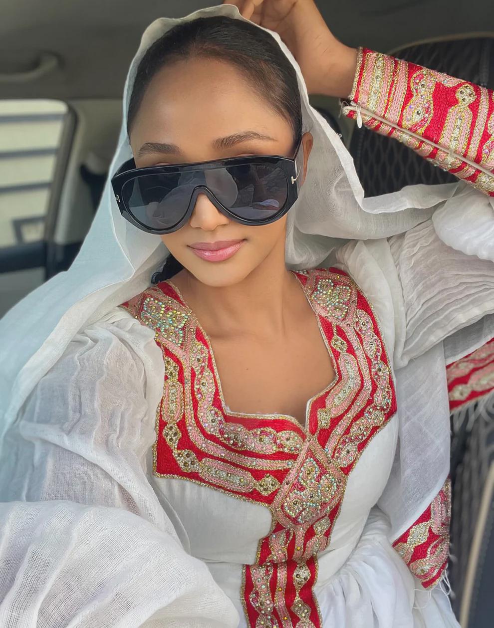 Habesha Dress, New red & gold Tilet Eritrean and Ethiopian Traditional Attire, Custom Made Habesha Fashion