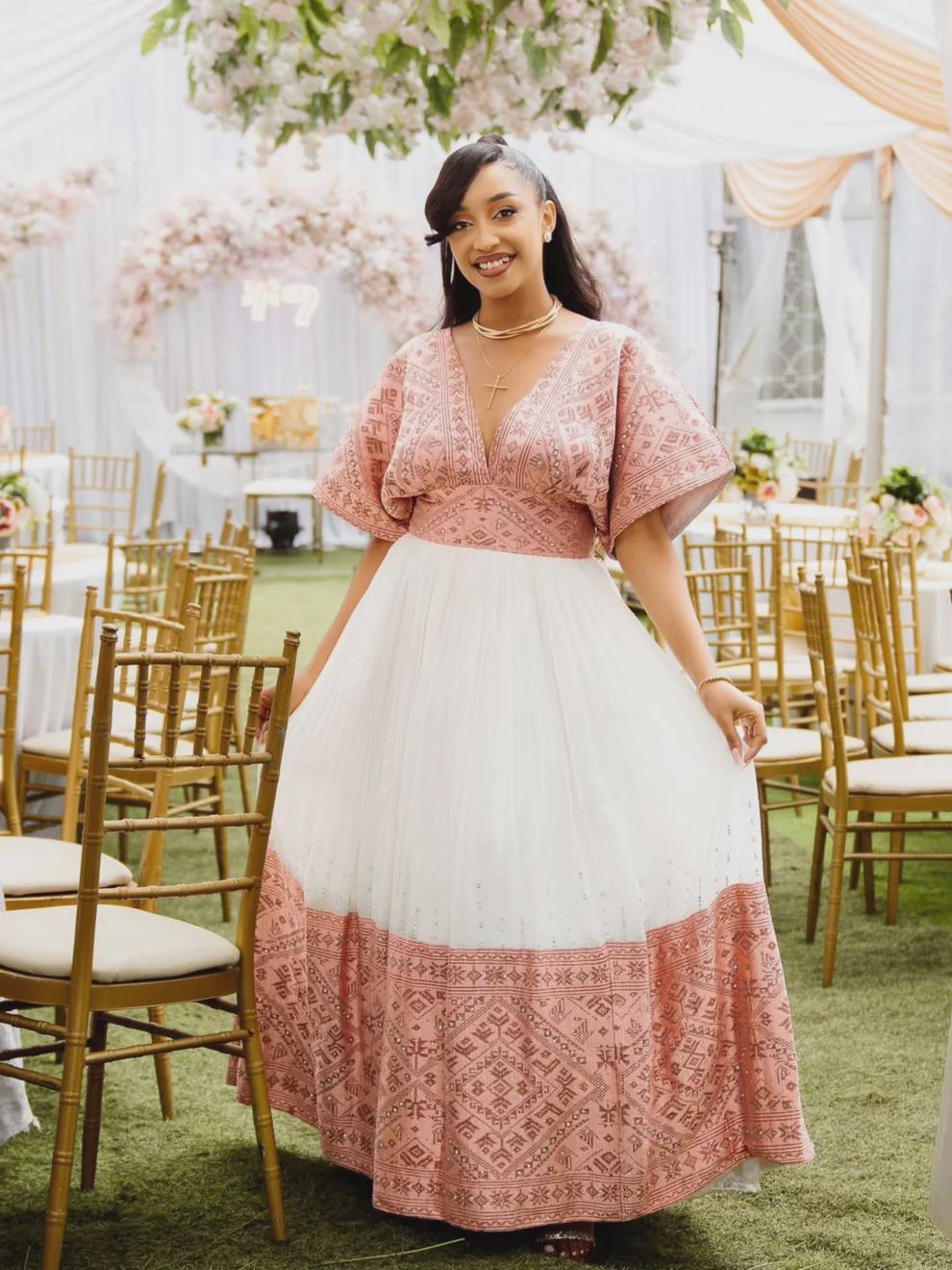 Habesha Kemis, Ethiopian Traditional Dress, Handcrafted Eritrean Cultural Dress for Women