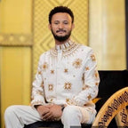 Tilet Embroidered Cultural Habesha Men’s Top, Modern Ethiopian Men Traditional Outfit