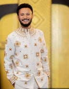 Tilet Embroidered Cultural Habesha Men’s Top, Modern Ethiopian Men Traditional Outfit