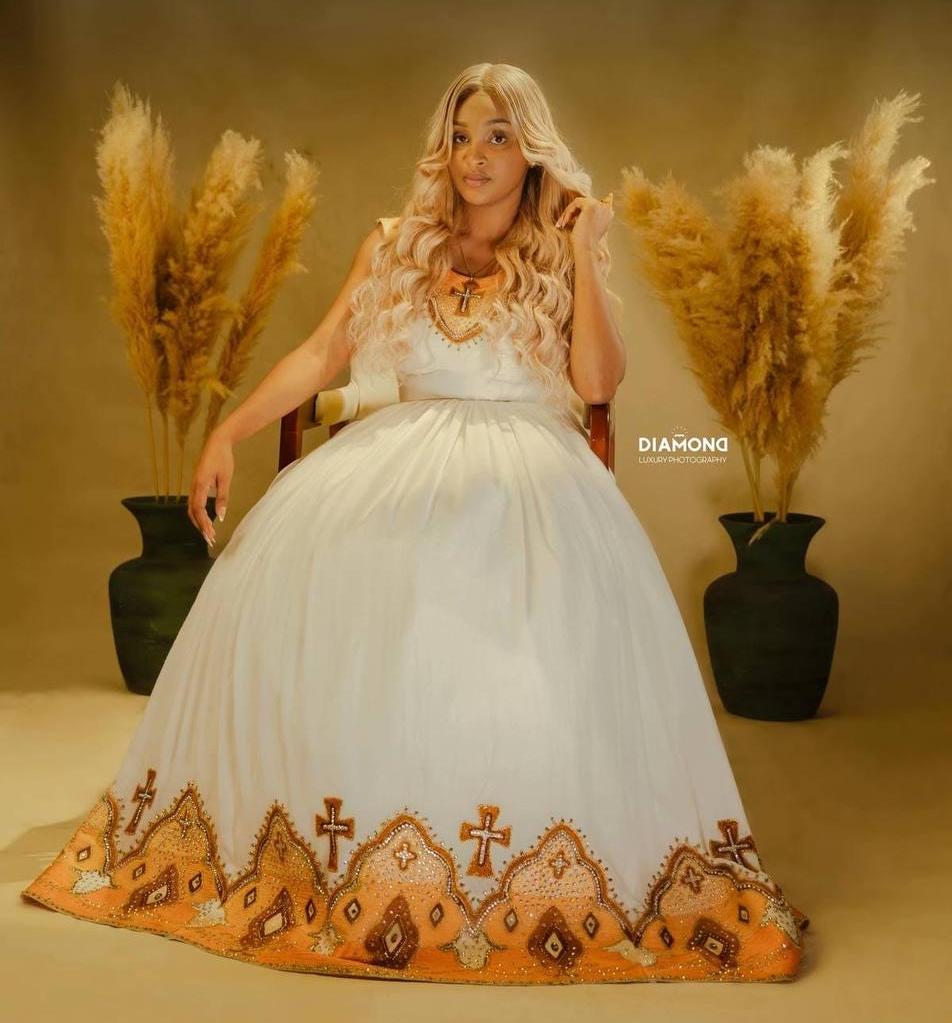 Custom Made Zuria Habesha Kemis, New Menen Eritrean & Ethiopian Traditional Fashion, Cultural Dress for Women