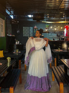 Cultural Habesha Kemis for Women, purpel   Tilet Eritrean & Ethiopian Traditional Church Dress