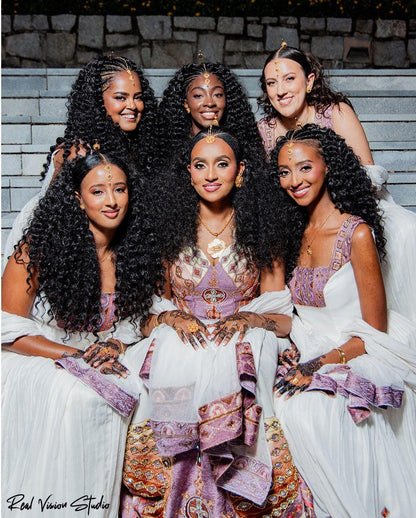 Couple Habesha Wedding Clothing, New purple  & Golden Tilet, Eritrean and Ethiopian Traditional Attire, Custom Made Habesha Fashion