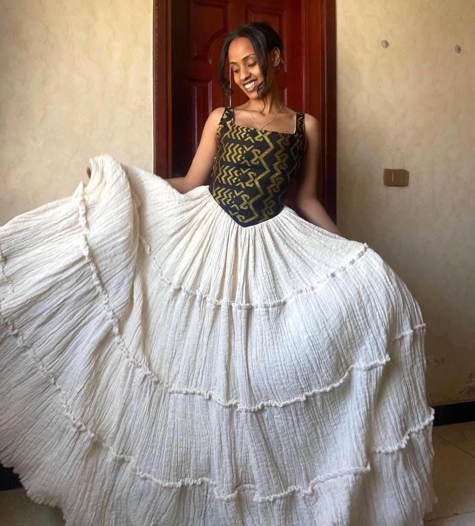 Custom Made Modern Habesha Kemis, Black And Golden Fetil Eritrean & Ethiopian Fashion, New Design Habesha Dress for Women