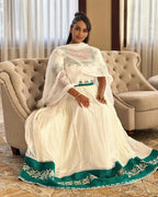 Cultural Habesha Kemis for Women Green Tilet Eritrean & 4