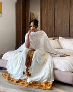 Cultural Habesha Kemis For Women, Orange Tilet Custom Made Eritrean & Ethiopian Traditional Dress
