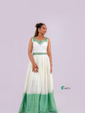 Cultural Habesha Kemis for Women,  Green Tibeb Eritrean & Ethiopian Traditional Dress, Handmade Wear