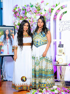 Cultural Habesha Kemis for Women Green Tilet Eritrean & 2