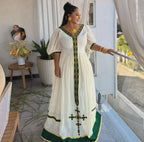 Ethiopian Dress For Women, Ethiopia Saba Kemis, Eritrea Zuria Handmade Clothing, New Habesha Cultural Traditional Design Gift