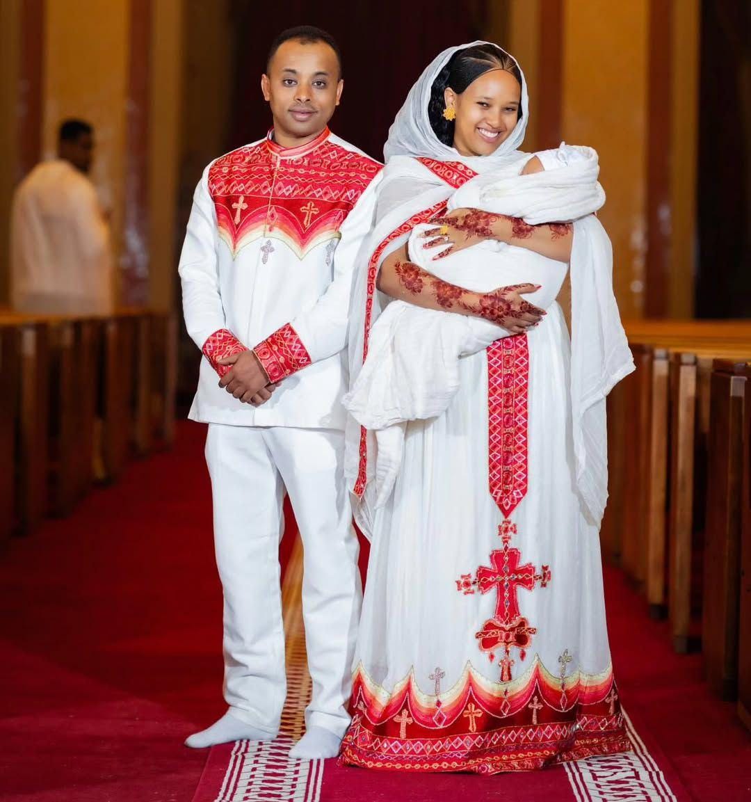New Habesha clothing, New Red Tilet, Eritrean and Ethiopian Traditional Wedding Attire, Custom Made Habesha Fashion
