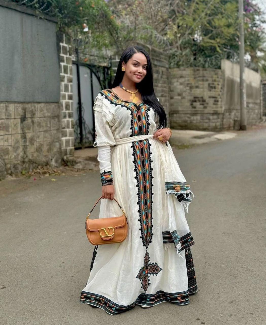 Habesha clothing,New Tilet Eritrean and Ethiopian Traditional Wedding Attire, Custom Made Habesha Fashion