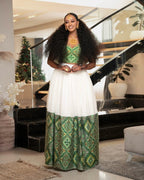 Cultural Habesha Kemis for Women, Tibeb Eritrean & Ethiopian Traditional Dress, Handmade Wear