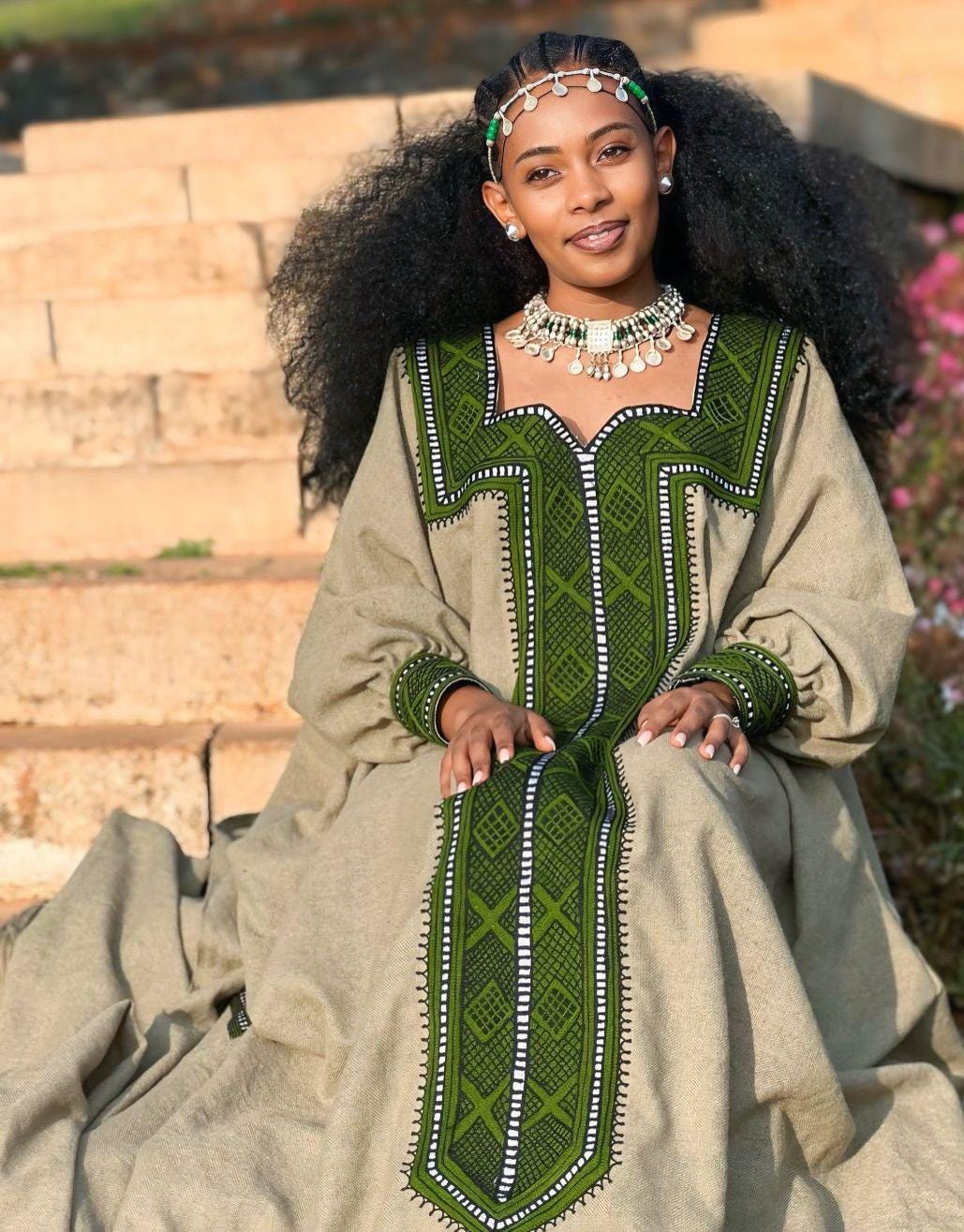 Cultural Habesha Kemis For Women, Tilet Eritrean & Ethiopian Traditional Dress, Handmade Fetil Free Size Wear