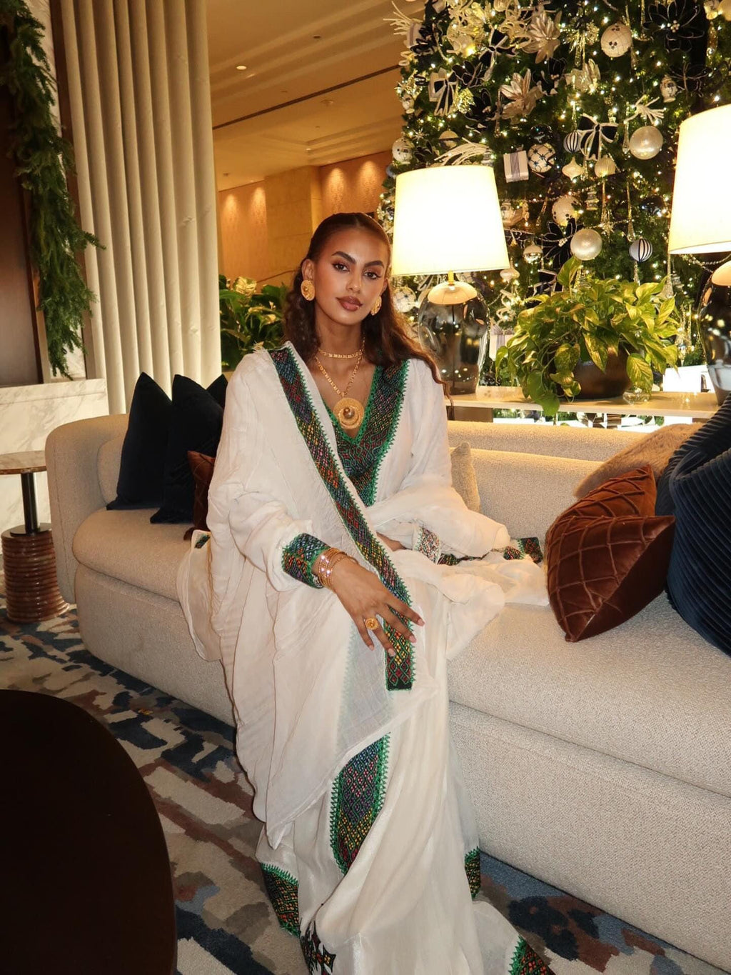 Cultural Habesha Kemis for Women, New Green Tilet Eritrean & Ethiopian Traditional Dress, Handmade Wear