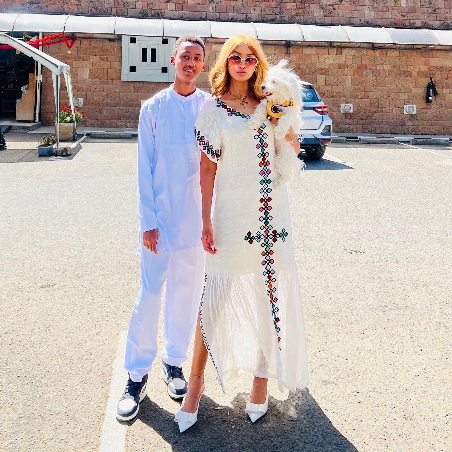 Modern Habesha Kemis For Women, Tilet Eritrean & Ethiopian Traditional Dress,  Handmade Emboidery