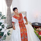 Cultural Habesha Kemis for Women, New Tilet Eritrean & Ethiopian Traditional Dress, Handmade Wear