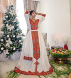 Cultural Habesha Kemis for Women, New Tilet Eritrean & Ethiopian Traditional Dress, Handmade Wear