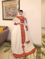 Cultural Habesha Kemis for Women, New Tilet Eritrean & Ethiopian Traditional Dress, Handmade Wear