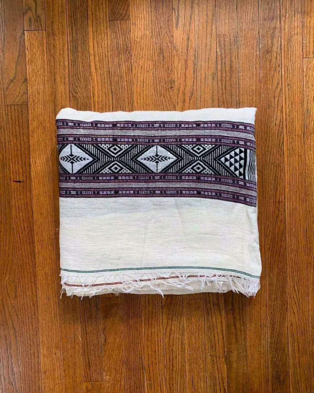 Handmade Habesha Gabi/Throw, Ethiopian Traditional Cultural Gabi, Organic Cotton Cozy Blanket