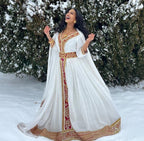 Cultural Habesha Kemis for Women Red And Golden Tilet