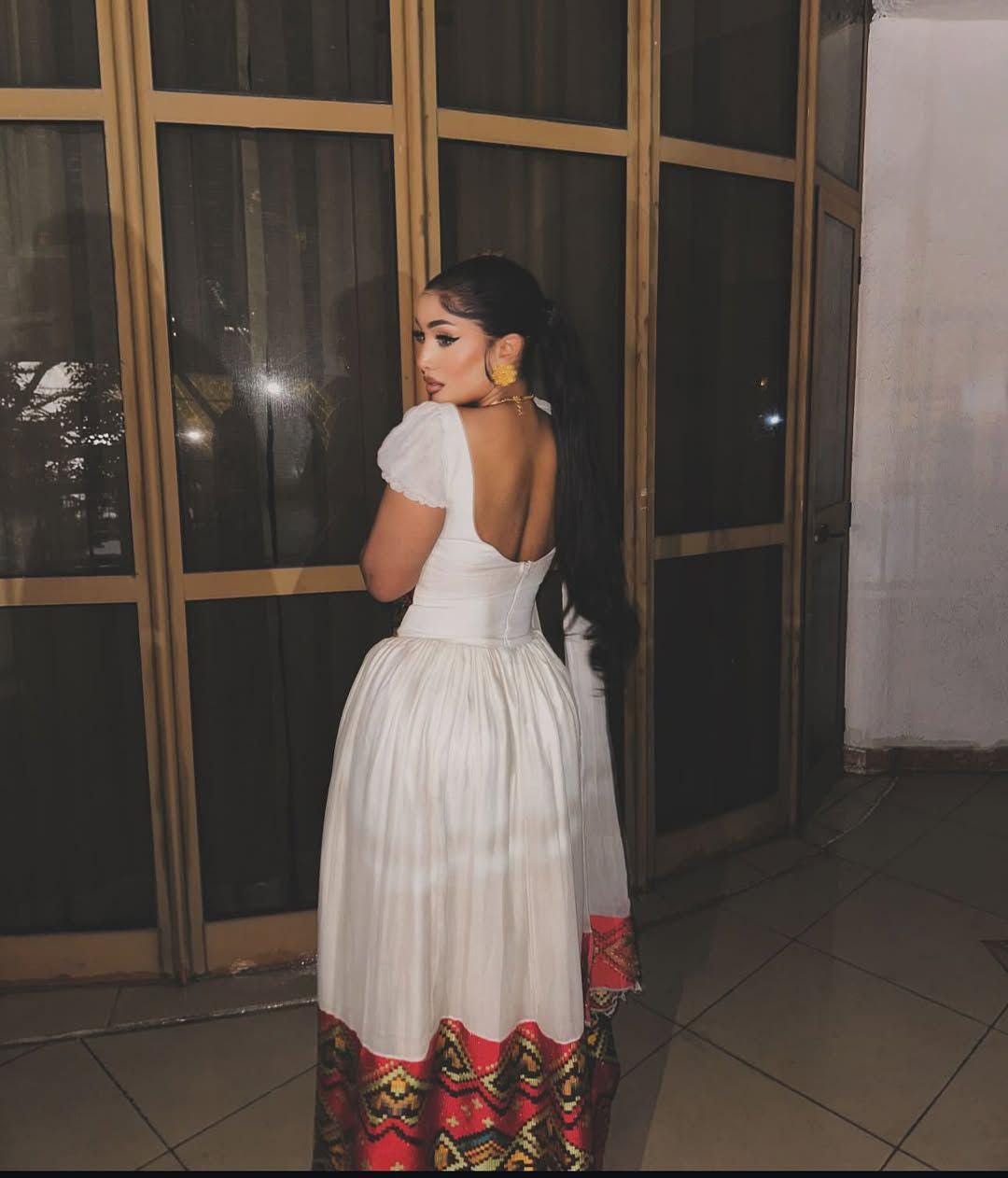 Cultural Habesha Kemis for Women,  Modern Red Tilet Eritrean & Ethiopian Traditional Dress, Handwoven Custom Wear