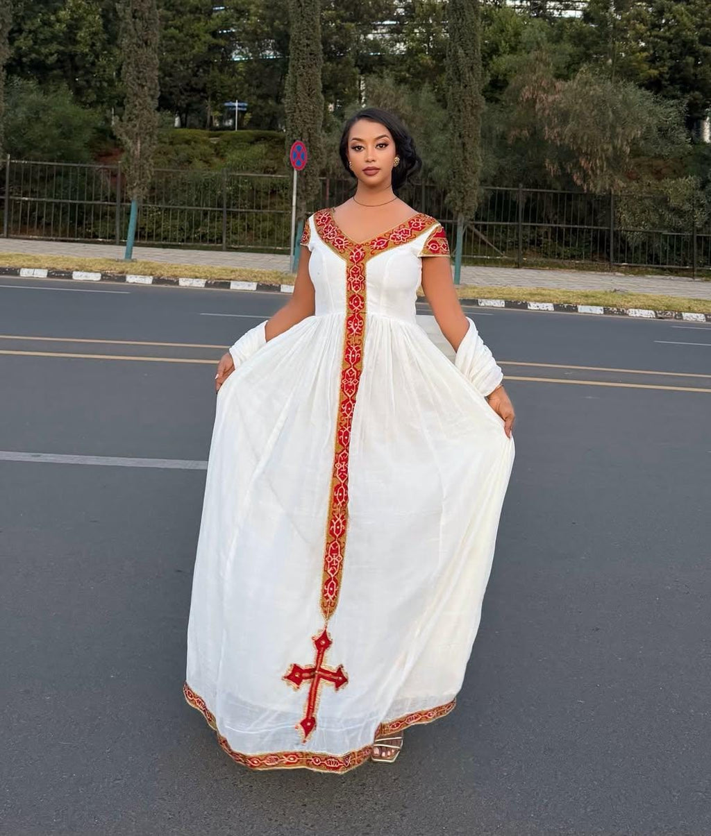 Cultural Habesha Kemis for Women Tilet Eritrean & 2