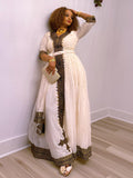 Cultural Habesha Kemis for Women, Black and Gold Tilet Eritrean & Ethiopian Traditional Dress