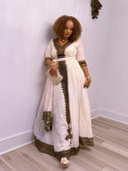 Cultural Habesha Kemis for Women, Black and Gold Tilet Eritrean & Ethiopian Traditional Dress