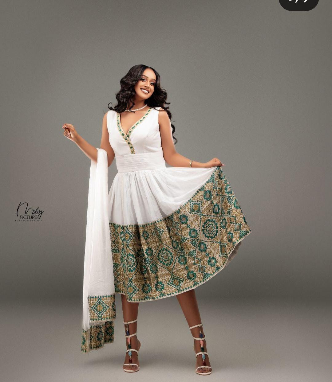 Short Cultural Habesha Kemis for Women, New Eritrean & Ethiopian Traditional Dress, Custom Handmade Tailored