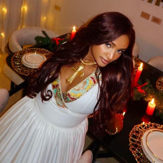 Cultural Habesha Kemis For Women,  New Tilet Eritrean & Ethiopian Traditional Dress