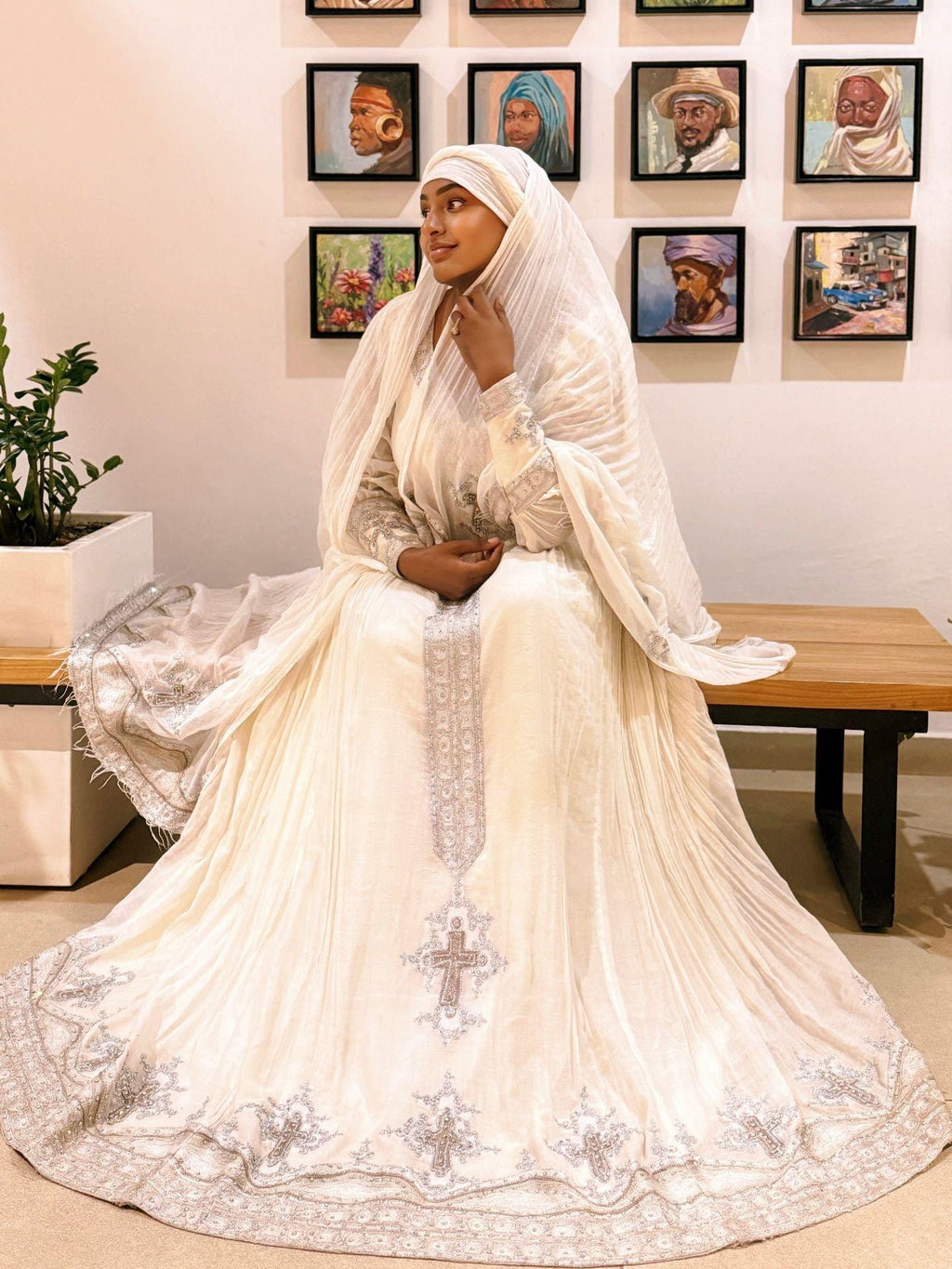 Cultural Habesha Kemis for Women white Tilet Eritrean &