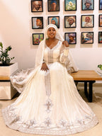 Cultural Habesha Kemis for Women white Tilet Eritrean &