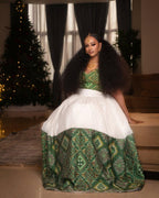 Cultural Habesha Kemis for Women, Tibeb Eritrean & Ethiopian Traditional Dress, Handmade Wear