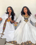 Cultural Habesha Kemis for Women, Gold and Black Tilet Eritrean & Ethiopian Traditional Dress, Custom Dress