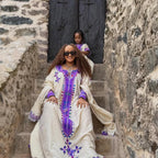 Cultural Habesha Fetil Kemis for Women, Purple Tilet Eritrean & Ethiopian Traditional Dress, Custom Made