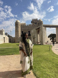 Habesha Kemis For Women, New Eritrean & Ethiopian Traditional Green Tilet Dress, Handwoven Cultural Gift