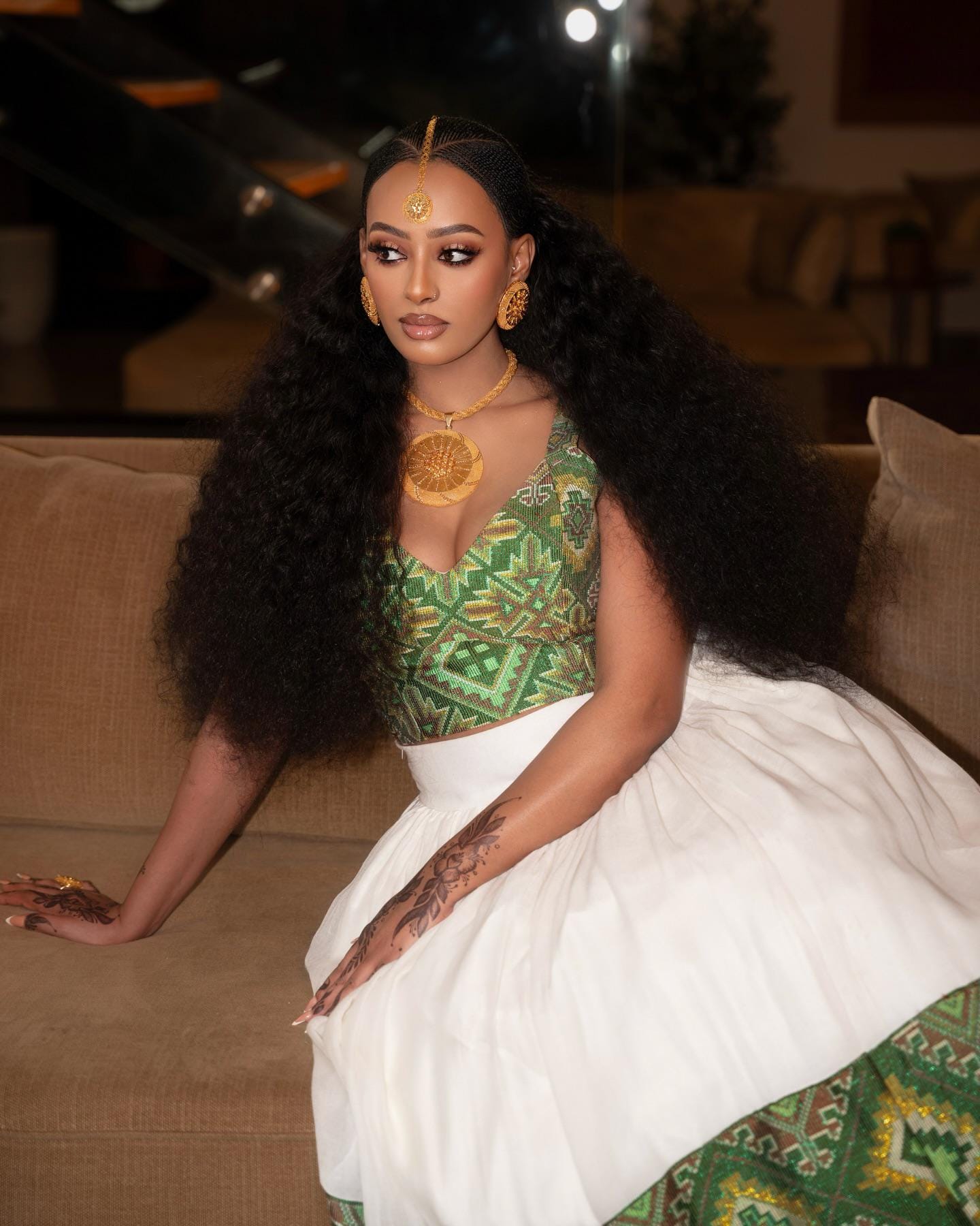 Cultural Habesha Kemis for Women, Tibeb Eritrean & Ethiopian Traditional Dress, Handmade Wear