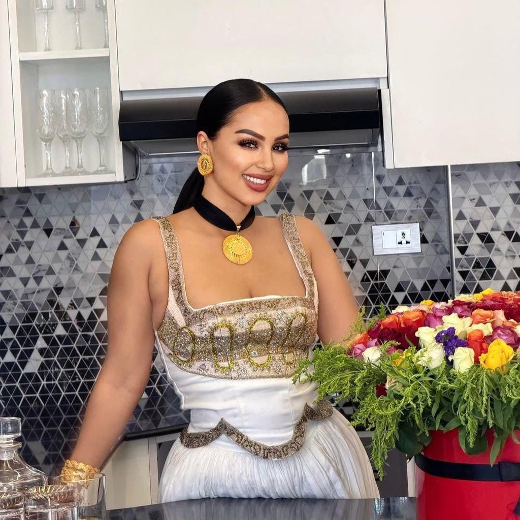 Habesha Kemis For Women, New Modern Tilet Eritrean & Ethiopian Traditional Dress, Hand Emboidery