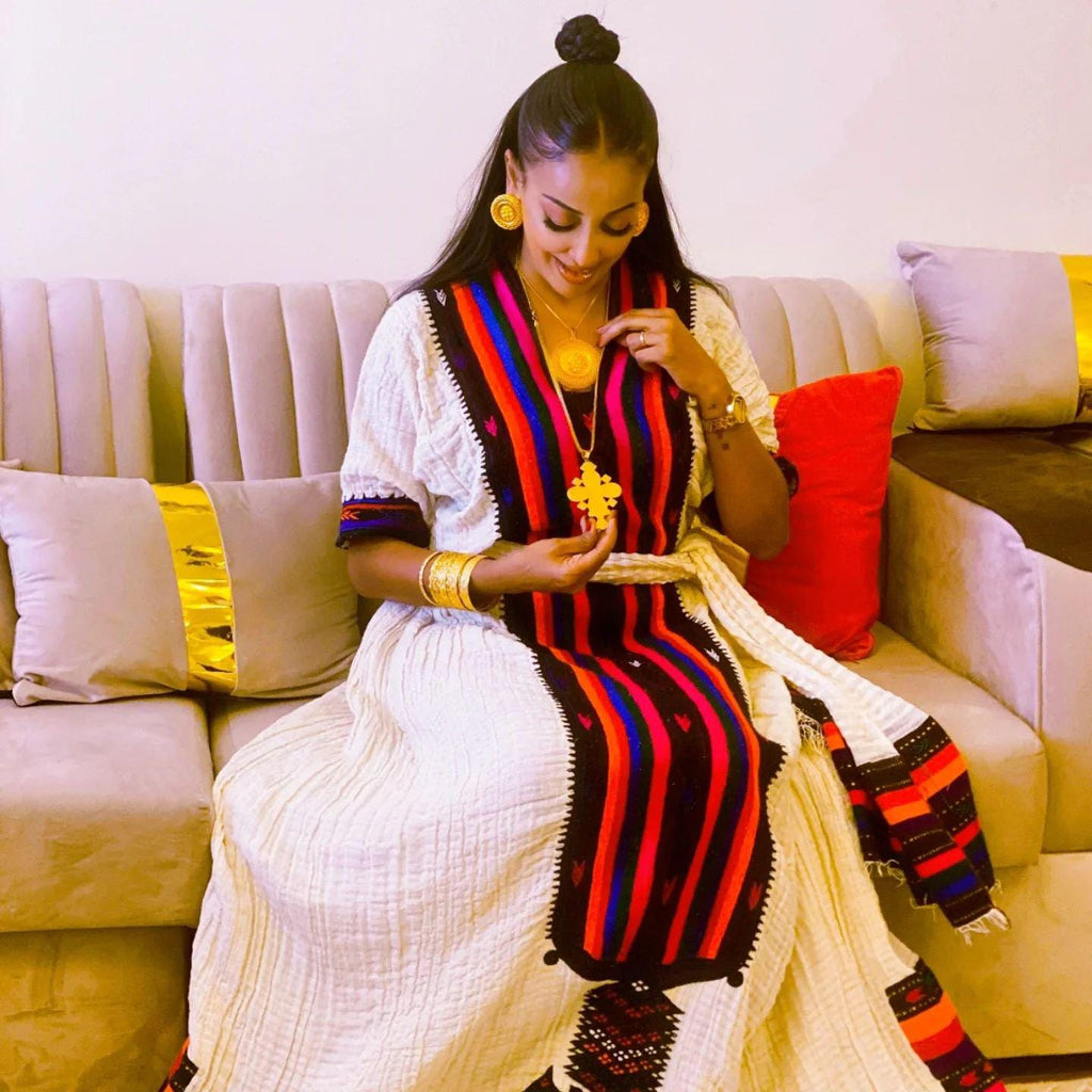 Cultural Habesha Kemis for Women,  Axum fetil  Tilet Eritrean & Ethiopian Traditional Dress