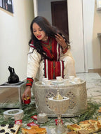 Cultural Habesha Fetil Kemis for Women, Red Tilet Eritrean & Ethiopian Traditional Dress, Cotton Fabric Clothing