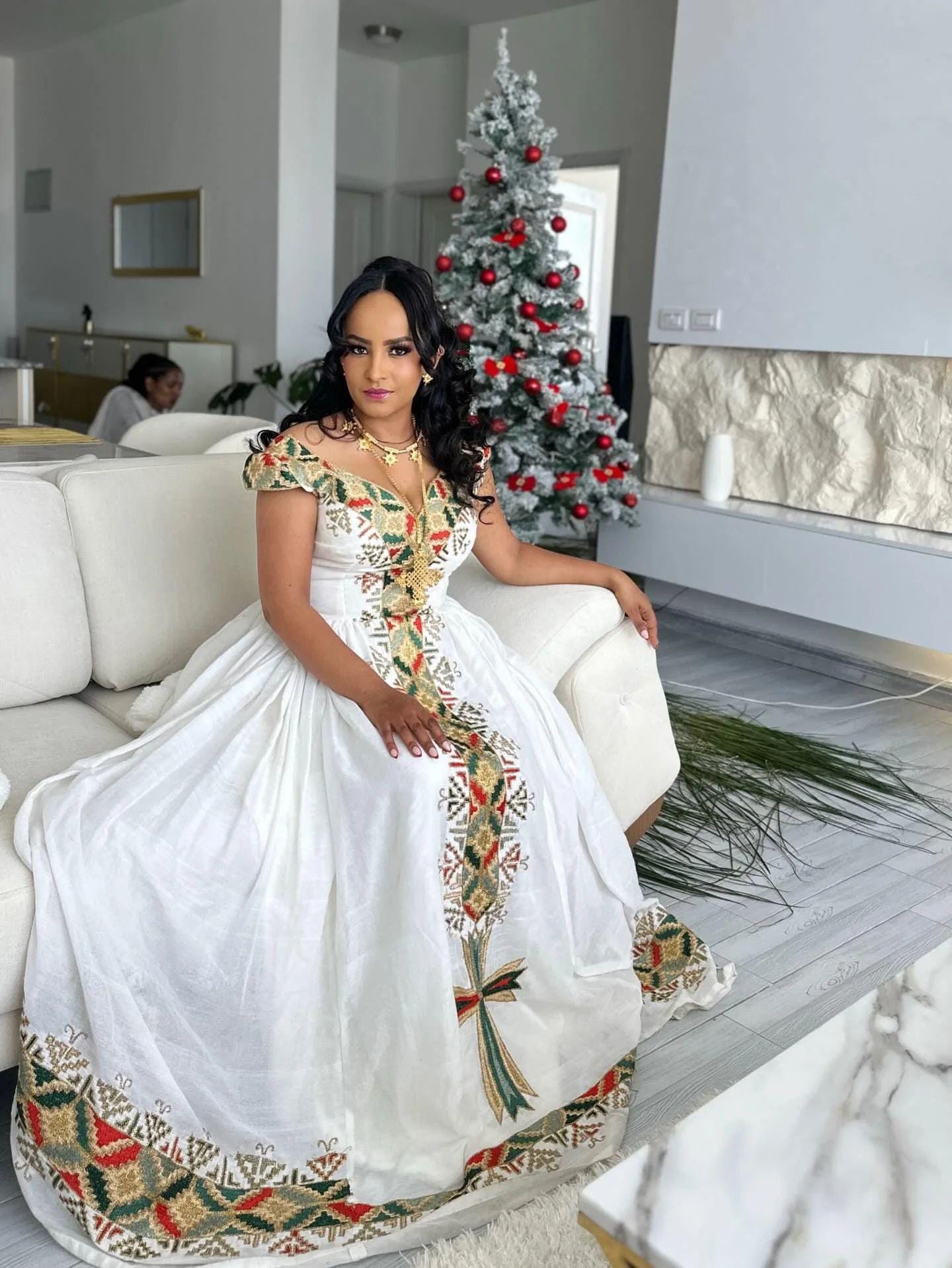 Cultural Habesha Kemis for Women,  Festive Tilet Eritrean & Ethiopian Traditional Dress, Formal Cultural Clothing