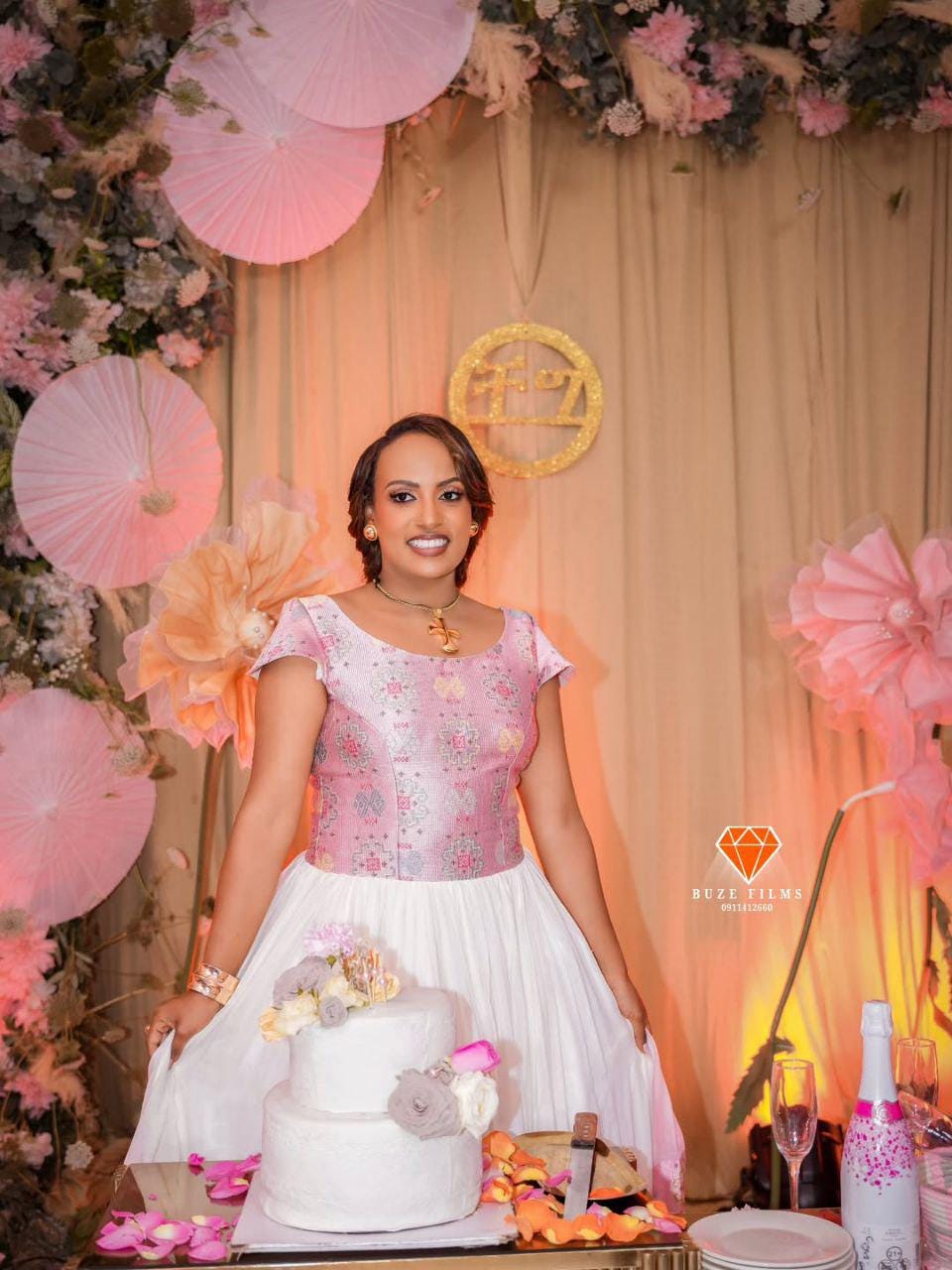 Cultural Habesha Fetil Kemis For Women, New pink Tilet Eritrean & Ethiopian Traditional Dress